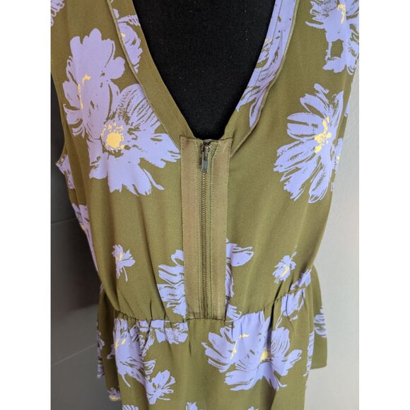 Cabi Celebrity Sleeveless Zip Front Peplum Green and Purple Sleeveless Top‎ - M - Picture 2 of 12